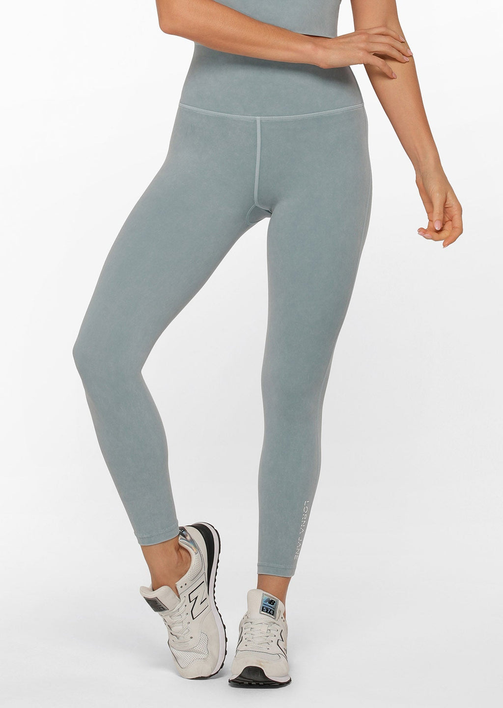 Hi-Fold Lotus No Chafe Ankle Biter Leggings - Washed Deep Arctic