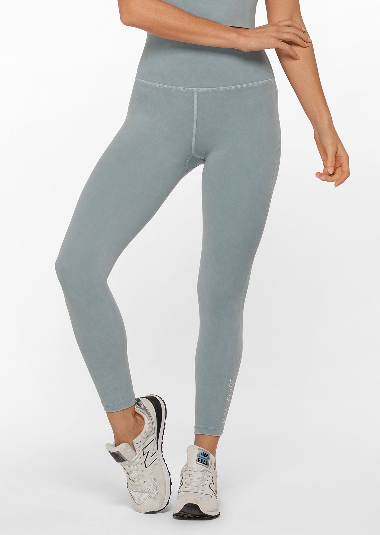 Hi-Fold Lotus No Chafe Ankle Biter Leggings - Washed Deep Arctic