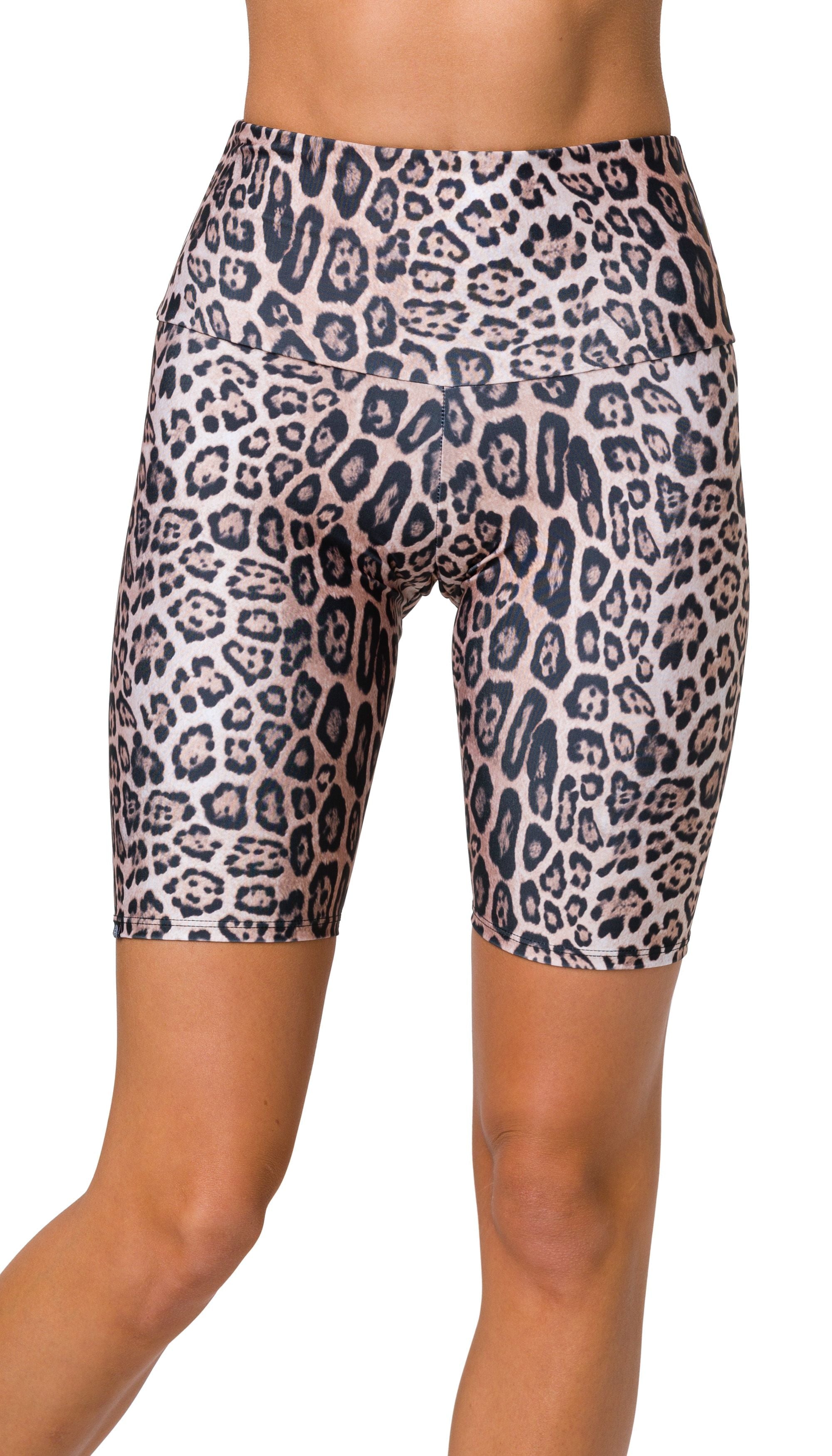 High Rise Biker Short - Leopard